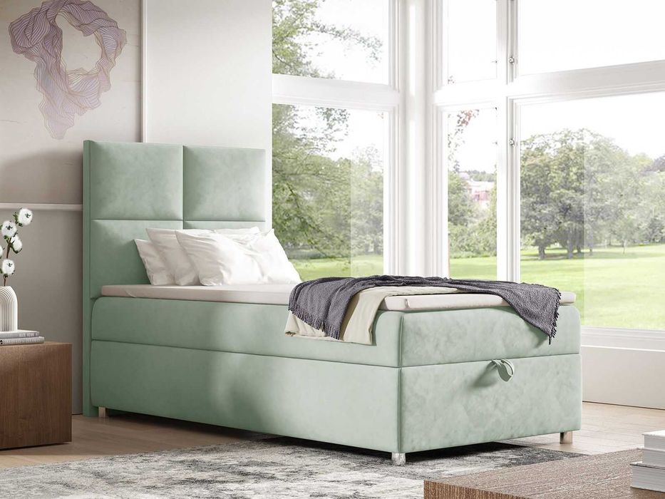 Łóżko KONTYNENTALNE SINGIEL z pojemnikiem 70x200 80x200 90x200 100x200