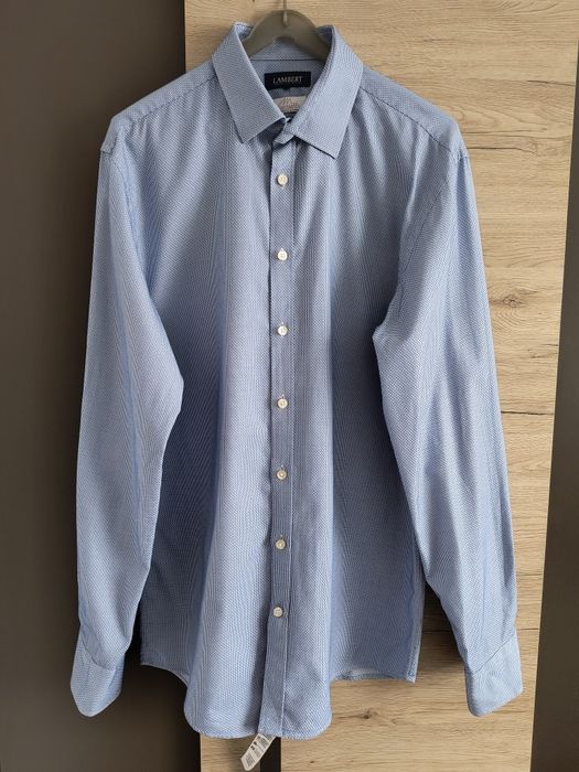 Koszula męska r 43 Lambert Wólczanka niebieska taliowana