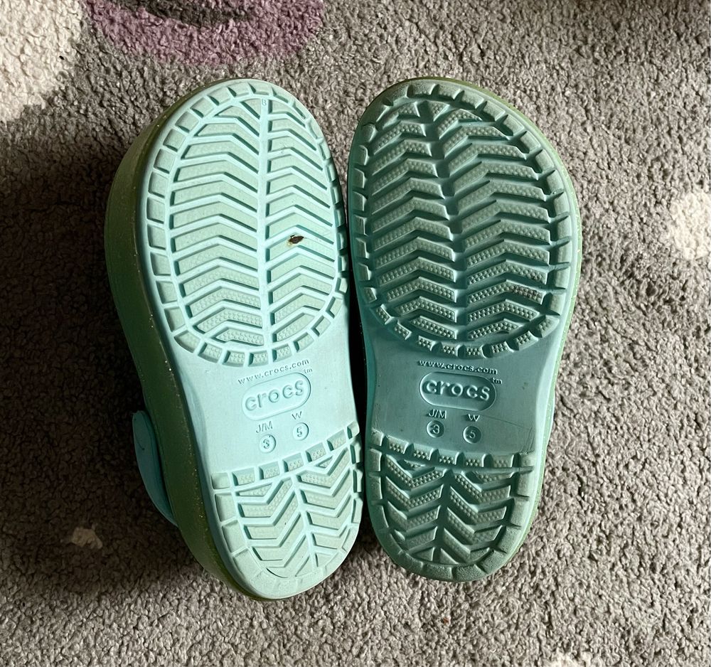 Buty klapki Crocs Crocband Platform Clog J/M3 W5 35 - 36 brokat