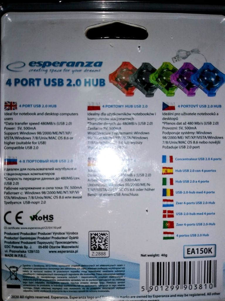 USB hub 4 port  nowe