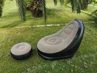 Надувное садовое кресло с пуфиком Air Sofa Comfort zd-33223, 76*130 см