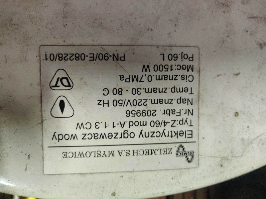 Bojler elektryczny Zelmech 60 litrów
