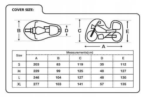 Pokrowiec na motocykl OXFORD AQUATEX 'S 'M 'L 'XL z miejscem na kufer