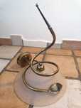 Lampa retro mosiądz i szkło kinkiet vintage