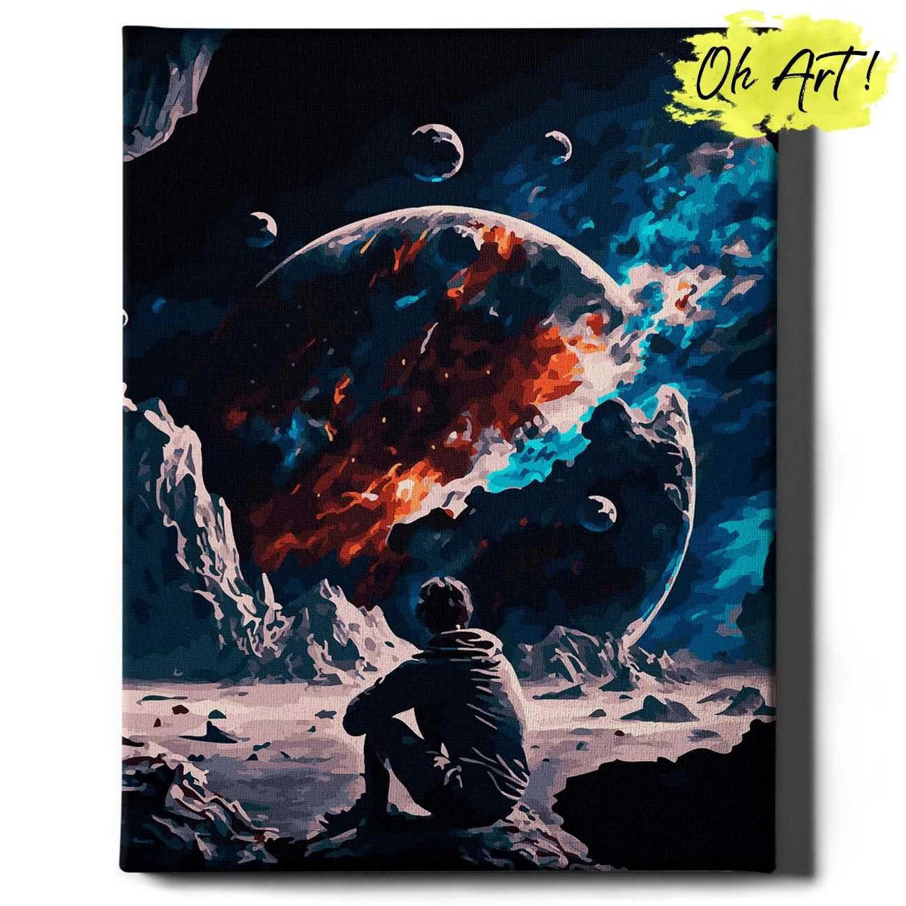 Malowanie po numerach, 40x50 cm - Astronauta na księżycu / Oh-Art