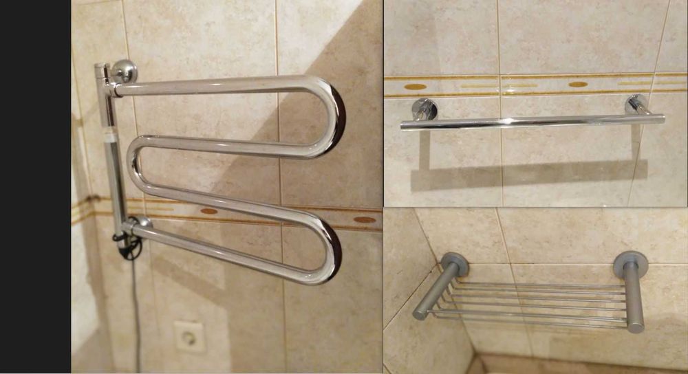 Toalheiros + saboneteiras + porta-rolo