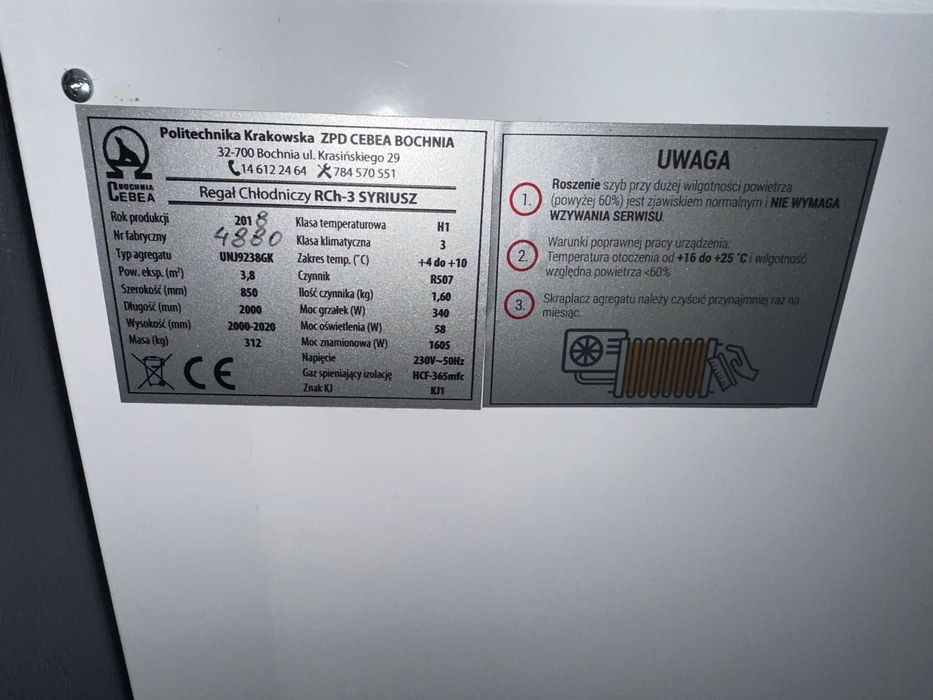 Regał chłodniczy nabiałowy