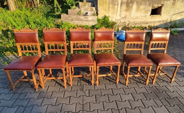Komplet 6 krzeseł zabytkowych Antyk Unikat