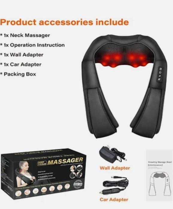 Масажер для шиї та спини з підігрівом