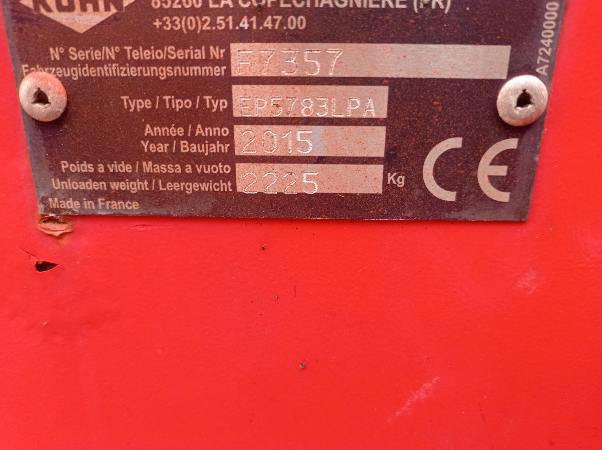 Kosiarka wysięgnikowa Kuhn Longer G2  EG 7357 LPA/Sprowadzona