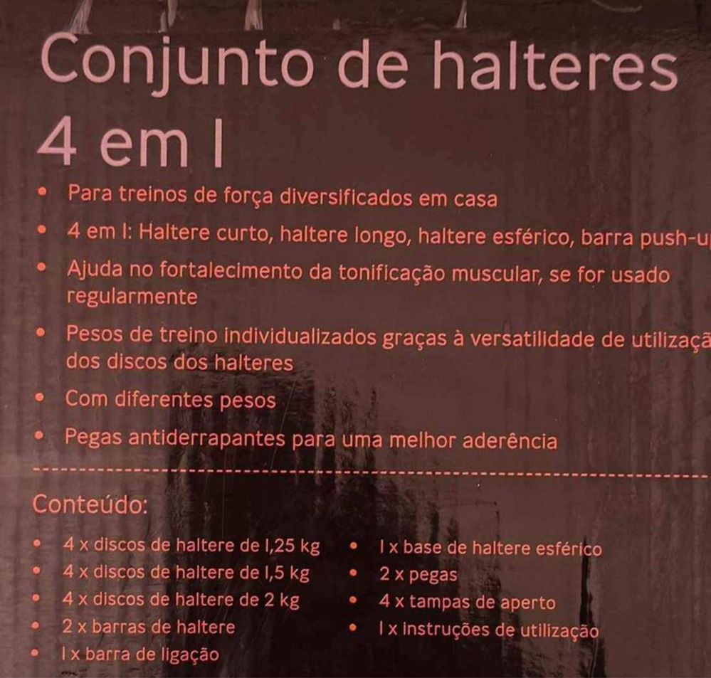Conjunto de Alteres 4 em 1 lacrado para exercícios físicos