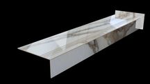 Płytki schodowe polerowane marmuropodobne 100x30 Calacatta Gold POŁYSK
