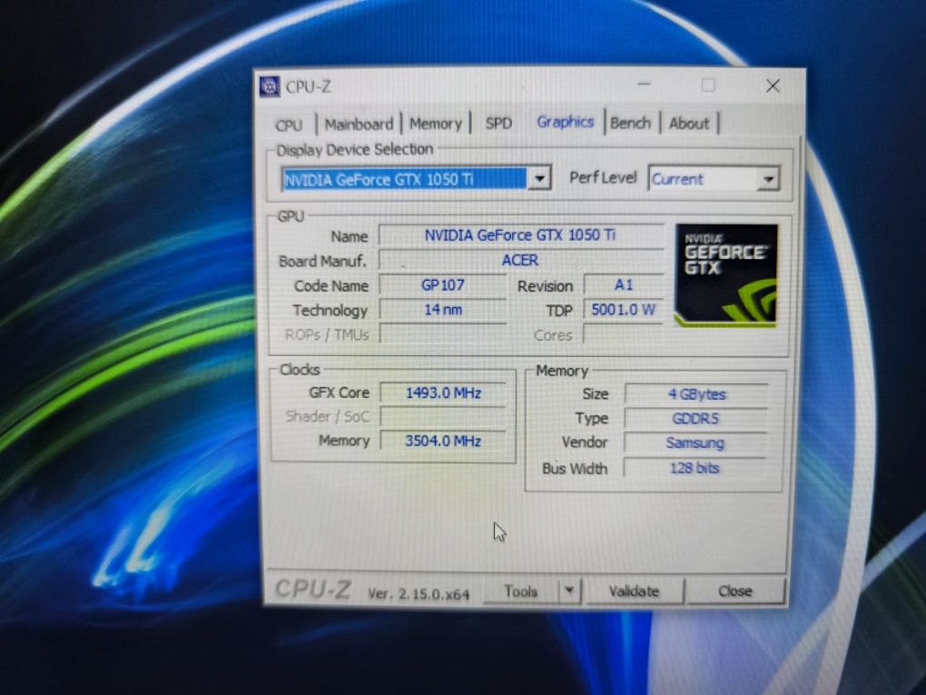Acer Nitro 5 AN515-51-57EN 1050TI 4Gb 12GB I5 7300HQ