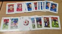 Lote de 49 cartas de jogar diferentes c/ jogadores de futebol