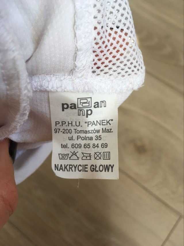 Kaszkiet czapeczka chrzciny biała rozmiar 40