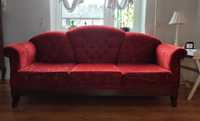 Czerwona sofa kanapa chesterfield