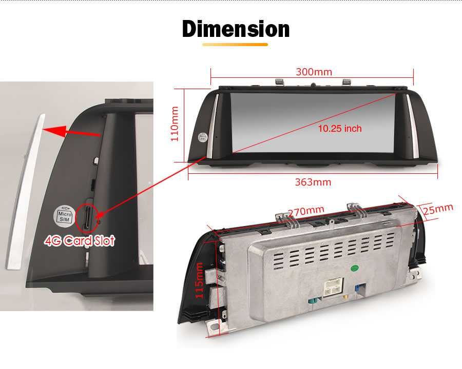 Auto-rádio 12.3" android 13 para BMW F10 F11 Serie 5 2010 a 2016