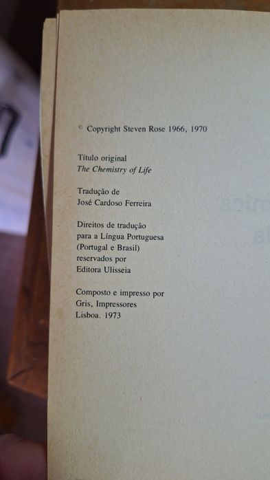 Livro a Química da Vida