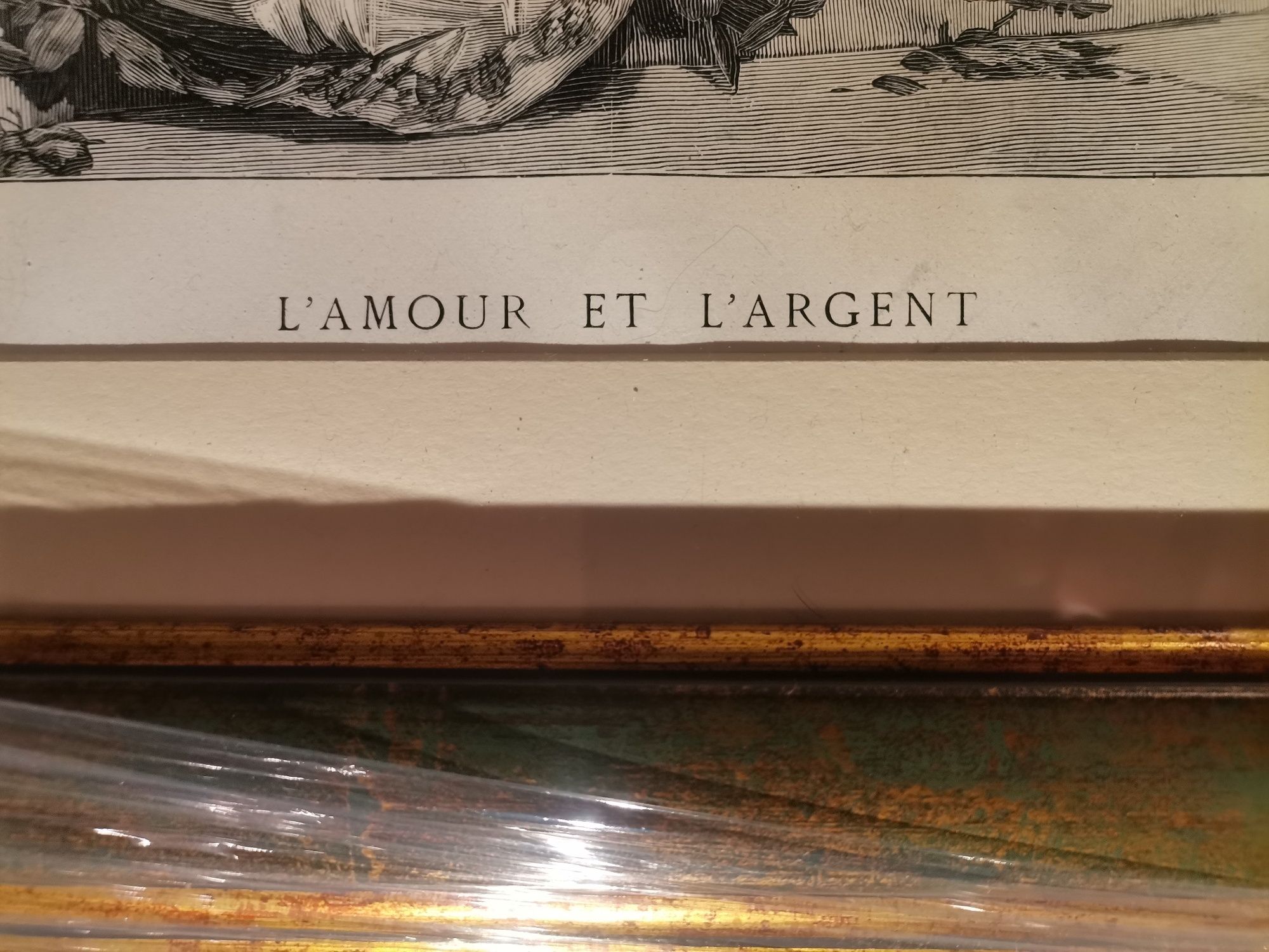 Gravura "L'AMOUR ET L'ARGENT" - Paris