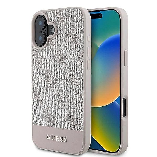 Etui Guess 4G Bottom Stripe na iPhone 16 Plus 6.7" - różowe