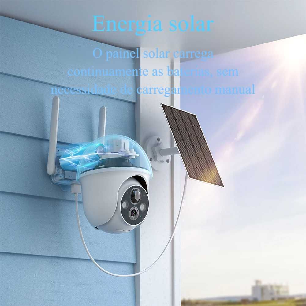 Câmara WiFi 3MP * c/ Bateria * Solar * Visão Noturna * Áudio