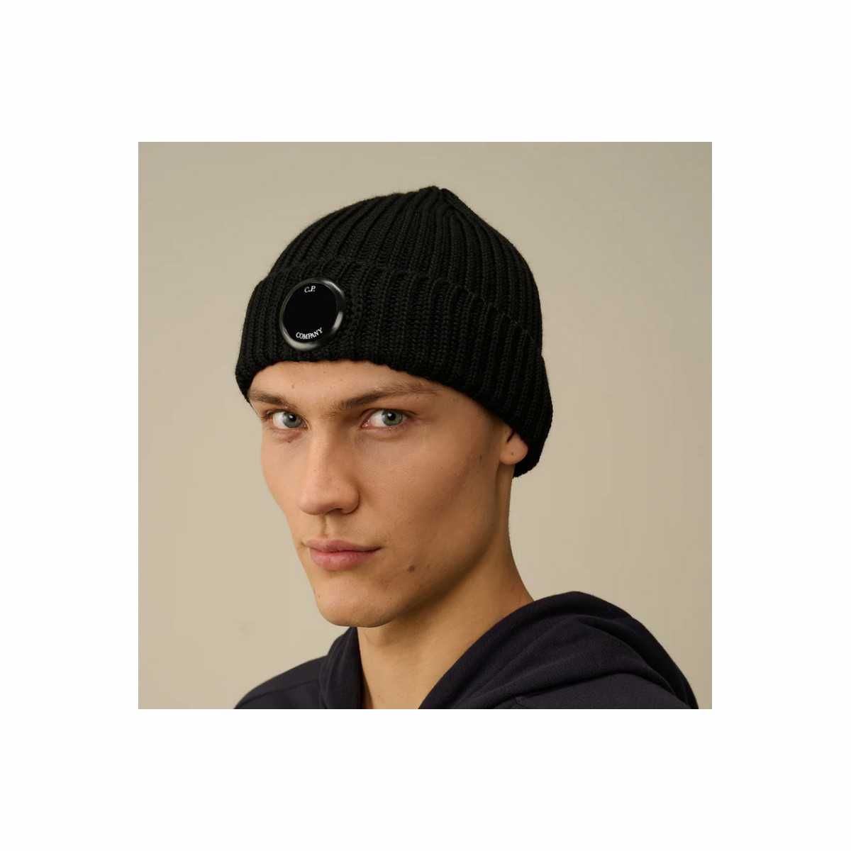 Шапка C.P. Company Lens Beanie Black