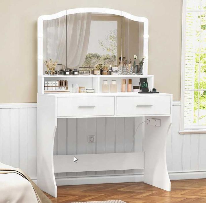 Toaletka Podświetlana FIONESO LED stacja ładowania