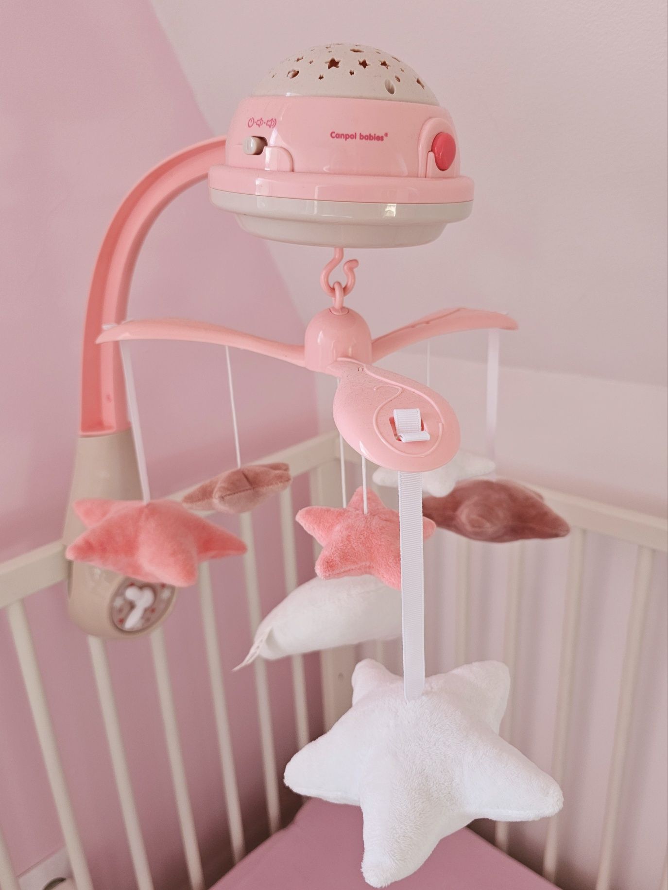 Karuzela nad łóżeczko Canpol Babies dla dziewczynki różowa stan bdb