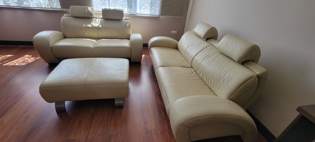 Zestaw wypoczynkowy- skóra,