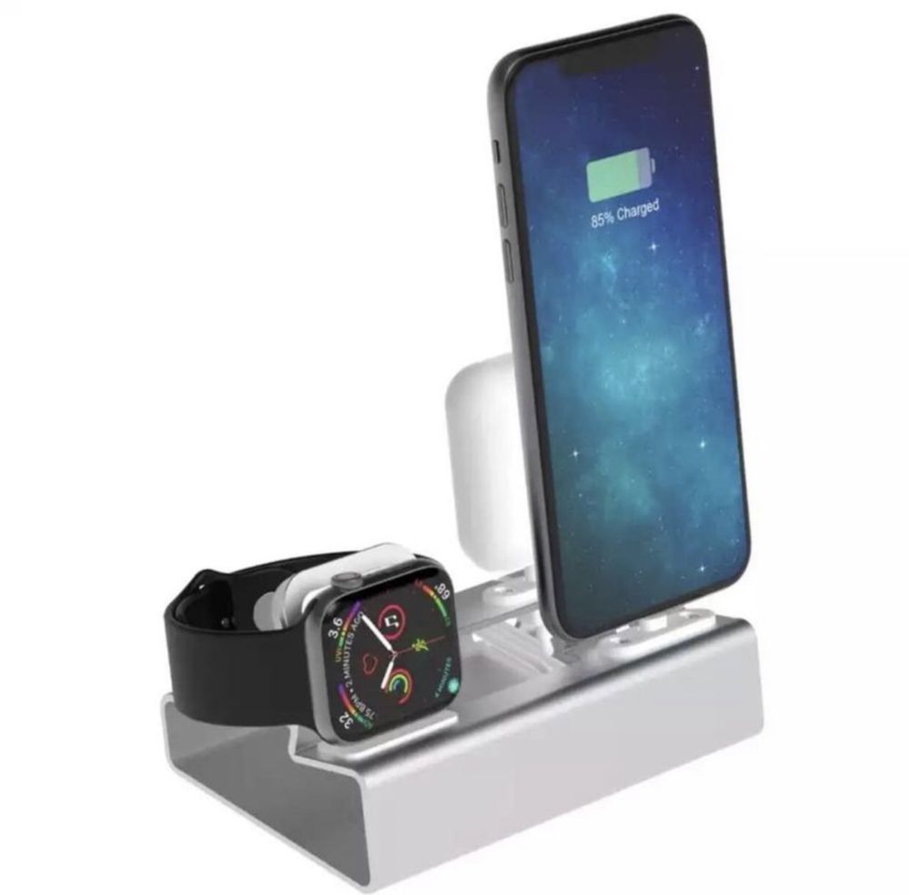 Vendo suporte Preto 3 em 1 - Iphone + Apple Watch + Ipods