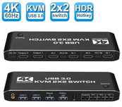 KVM para ligar 2 computador a 2 monitores e impressora etc..