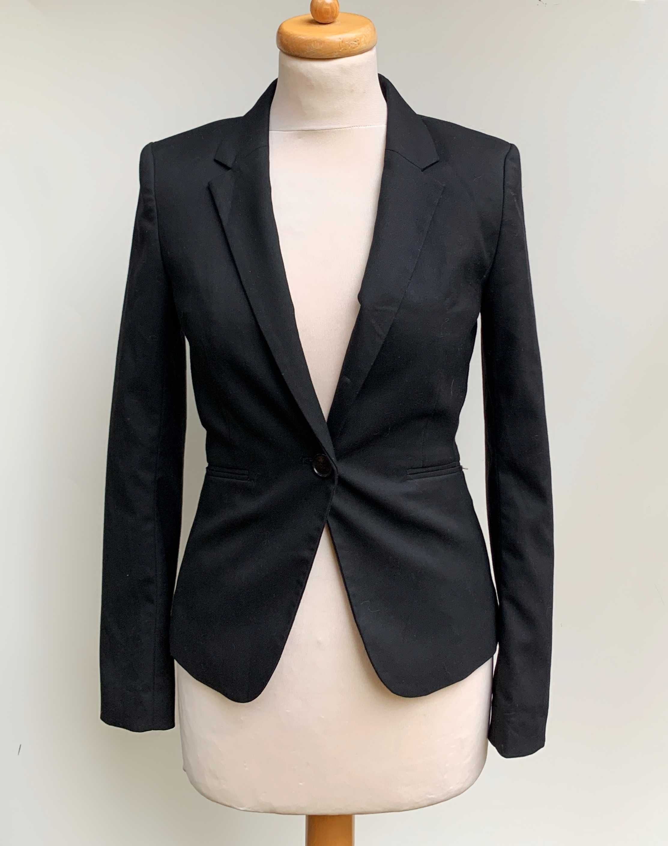 Marynarka H&M Czarna Blezer S 36 Elegancka Wizytowa