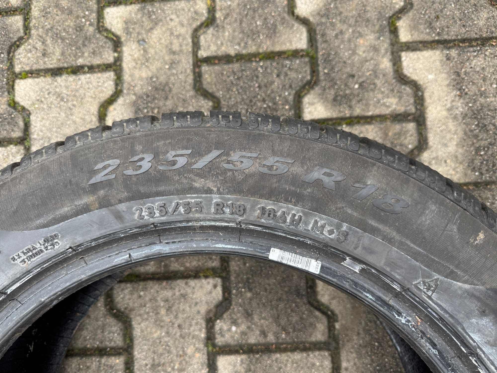 2x opony Zimowe 235/55r18 PIRELLI Sottozero Winter  (6,5mm 2021r)