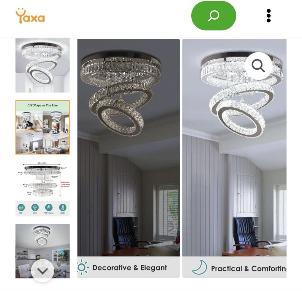 Kryształowy żyrandol led smart