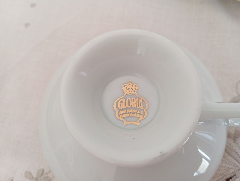 Trio de Chá porcelana antiga Alemanha Ocidental