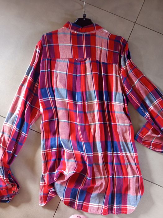 Koszula damska flanelowa w kratę czerwona