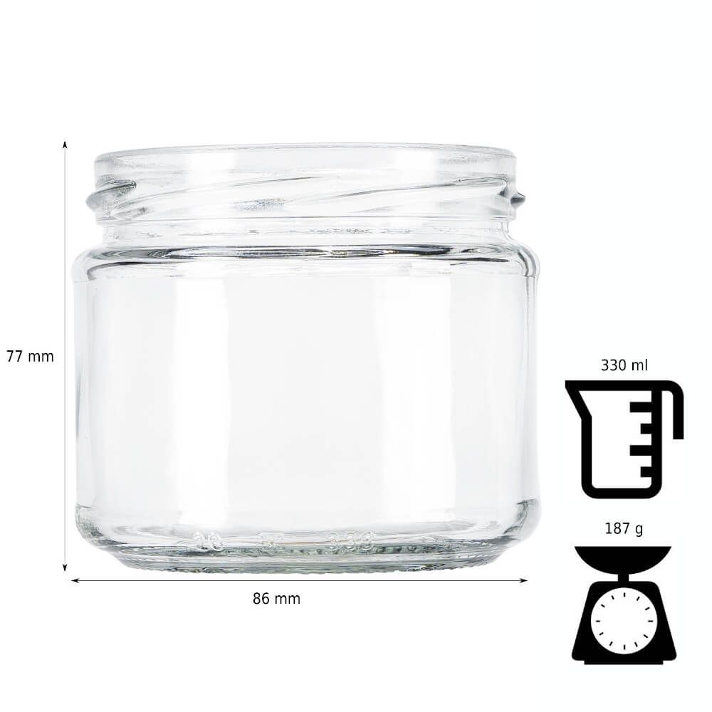 10x słoik szklany 330 ml na przyprawy dżem konfitury miód z zakrętką