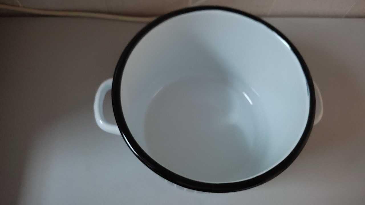 Garnek emaliowany geometria 20 cm pojemność 4.5 ,nowy, emalia Rybnik