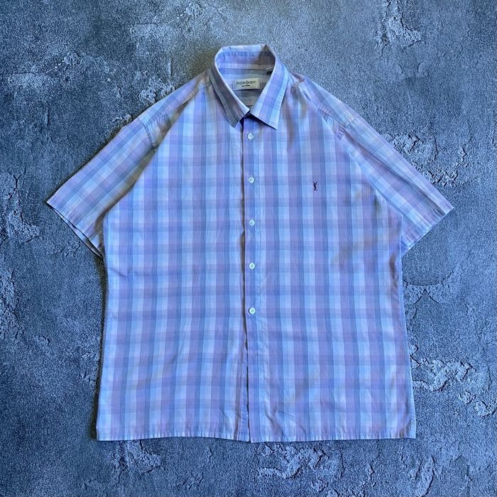 Рубашка у клітику від ysves saint laurent, ysl шведка , vintage йсл