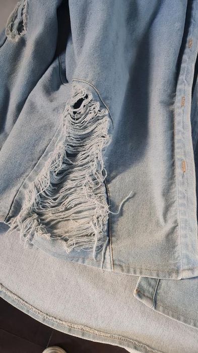 Подовжена рвана джинсовка ексклюзивного бренду REHAB США