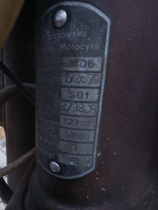 Wfm wsk 125 Oryginał zgodna numerycznie 1959