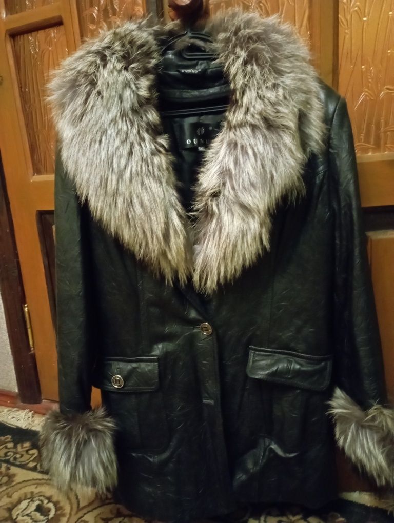 Куртка жіноча натуральна шкіра+чорнобурка