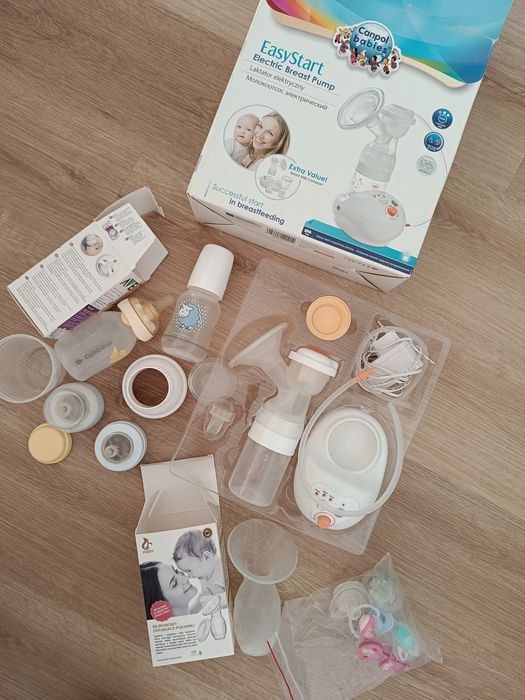 Laktator Canpol easy start, kolektor pokarmu, butelka calma medela