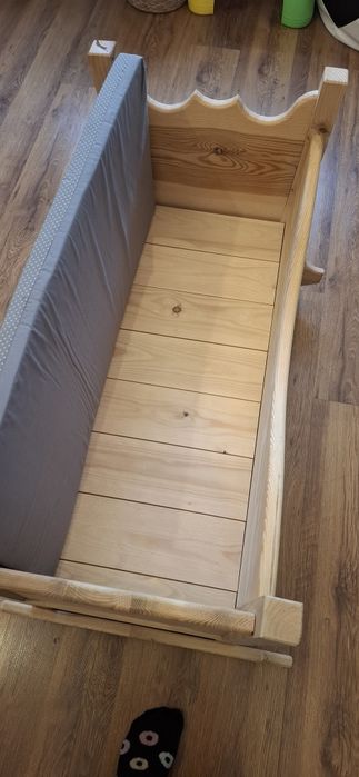 Łóżeczko bujaczek dla noworodka hand made naturalne drewno