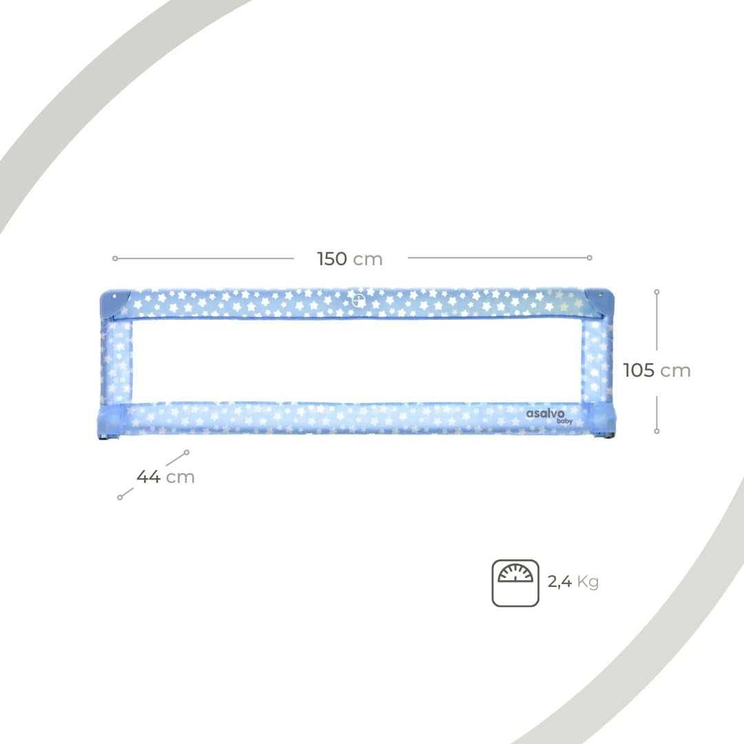 Asalvo zabezpieczająca barierka do łóżka składana 150 cm gwiazdki