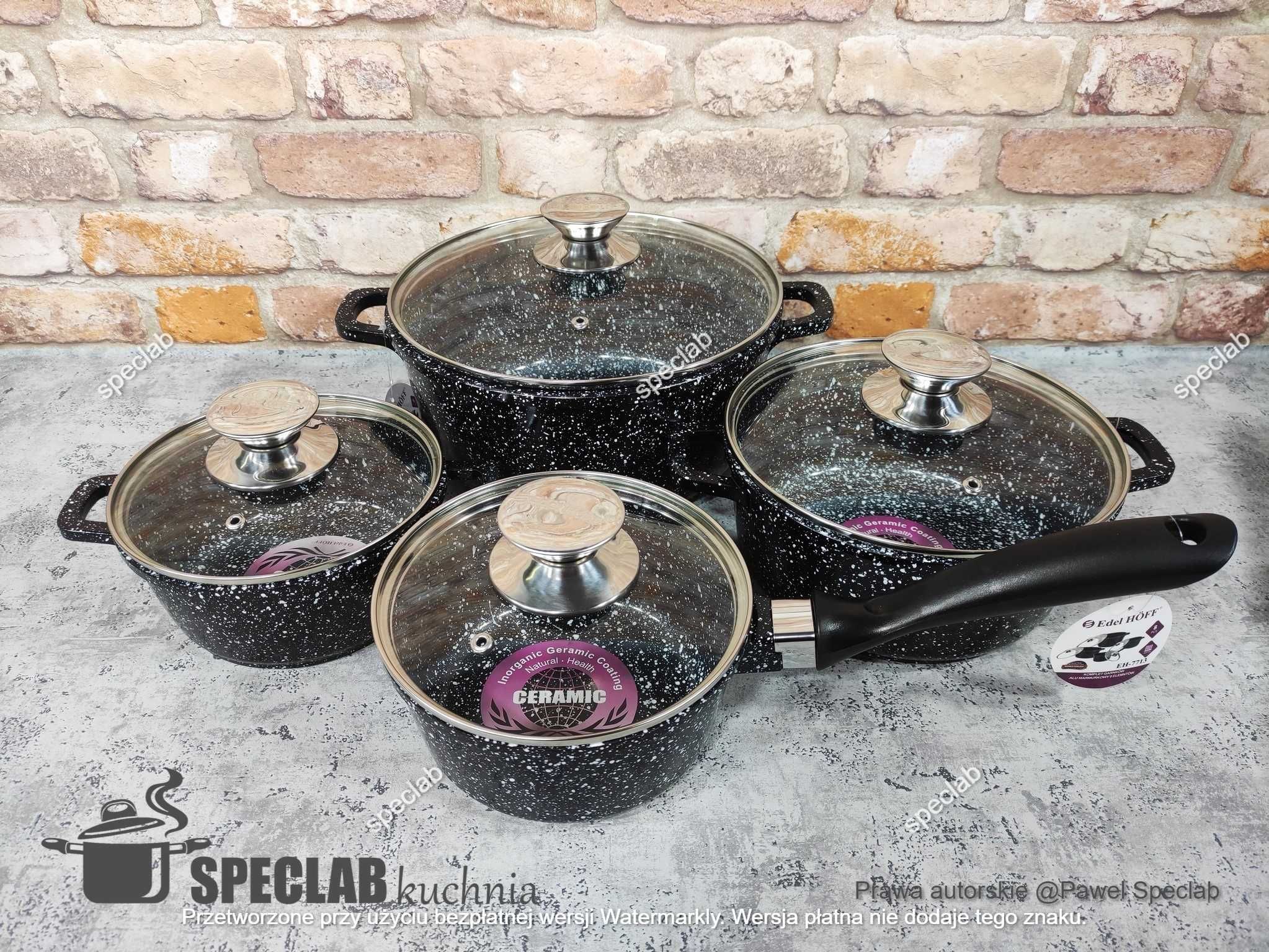 Zestaw Garnków EH-7713. Gaz, indukcja, piekarnik, zmywarka