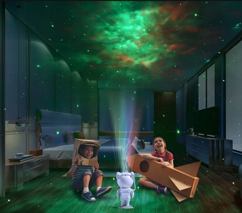 Lampka Projektor LED dla Dzieci - Rzutnik Gwiazd, Nieba i Planet