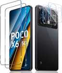 liilaa 2 szt szkła ochronnego + osłony na aparat dla xiaomi poco x6 5g