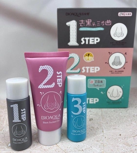 Набір від чорних точок 3 в 1 Remove Black Head 3-step Kit Bioaqua