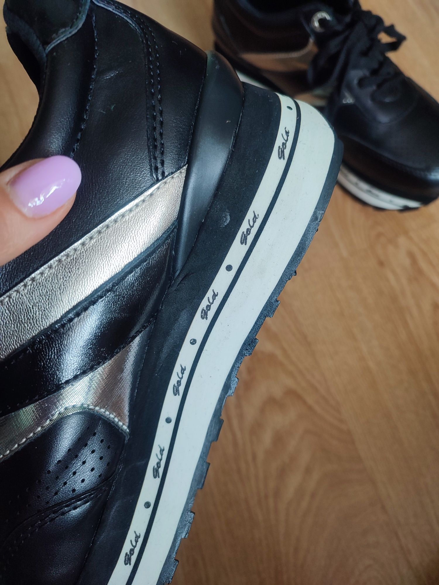 Lekkie buty sportowe adidasy na platformie 38